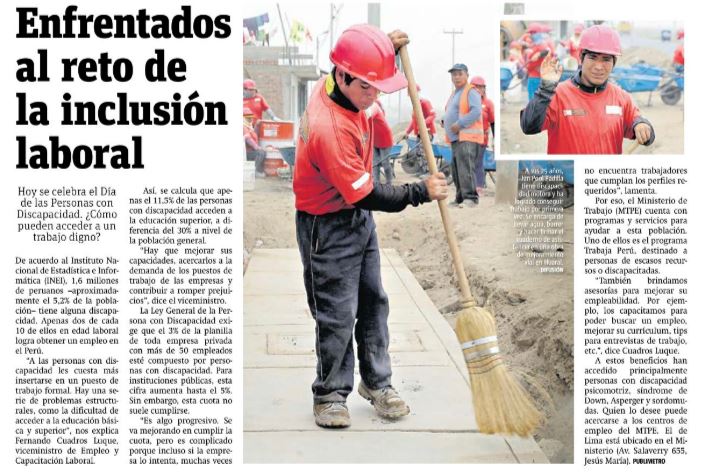Captura Publimetro
16/10/2018
Hoy celebramos el Día de las Personas con Discapacidad ¿Cómo pueden acceder a un trabajo digno?
Descarga la nota completa aquí.…