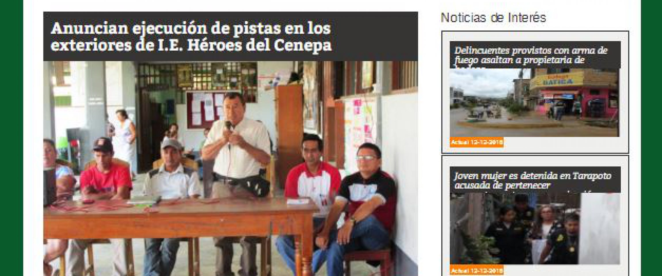 Diario Hoy (Tarapoto)

22/08/2018

Juanjuí.- Con la finalidad de generar empleo temporal a la población más vulnerable y en extrema pobreza. El alcalde de Juanjuí, José Pérez Silva, anunció la convocatoria de…