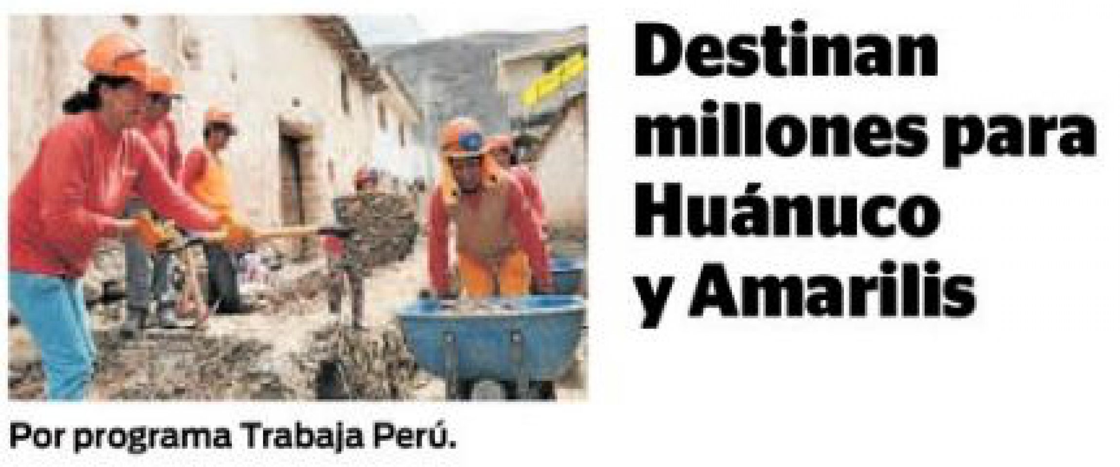 Correo (Huánuco)

29/05/2019

El Ministerio de Trabajo y Promoción del Empleo (MTPE) a través del programa social “Trabaja Perú”, destinará para esta primera etapa el monto de 2 millones 234 mil 824…