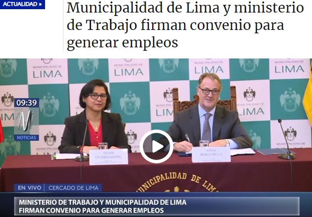 canal n trabajaperu junio2019 Canal N
24/06/2019
El ministerio de Trabajo y el municipio de Lima se unen para financiar la ejecución de tres proyectos de infraestructura en los distritos de Ate Vitarte y Carabayllo.
Mira el…