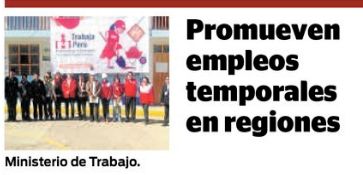 correo empleo trabajaperu junio2019 Correo (Ayacucho)
27/06/2019
El Ministerio de Trabajo y Promoción del Empleo inició Asambleas de Selección de Participantes en todo el país en donde se elegirán a los beneficiarios de los empleos temporales…