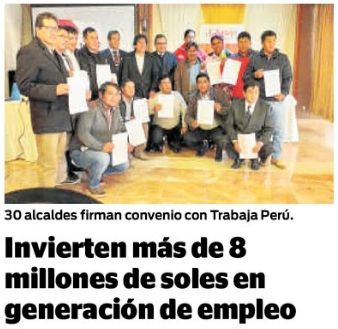 correo huancavelica trabajaperu junio2019 Correo (Huancavelica)
12/06/2019
Con un total de 30 municipalidades, el programa Trabaja Perú firmó convenios a fin de mejorar sus capacidades competitivas.
Lee la nota completa aquí.…