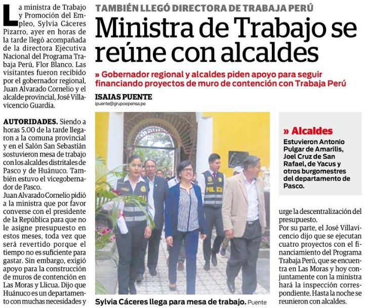 correo huanuco trabajaperu2019 octubre Correo (Huánuco)
17/10/2019
También llegó la directora de Trabaja Perú. Gobernador regional y alcaldes piden apoyo para seguir financiando proyectos de muro de contención.
Puedes leer la nota completa aquí.…