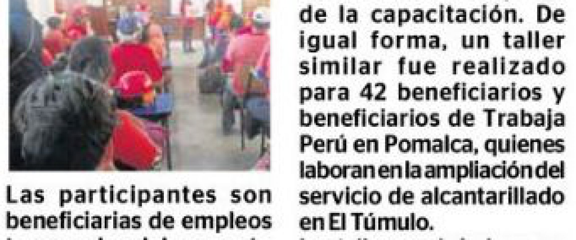 correo lambayeque trabajaperu2019 Correo (Lambayeque)
12/10/2019
Las participantes son beneficiarias de empleos temporales del proyecto “Creación del servicio de recreación pasiva en el sector 6 de la Urb. San Juan, distrito de Pomalca – Chiclayo…