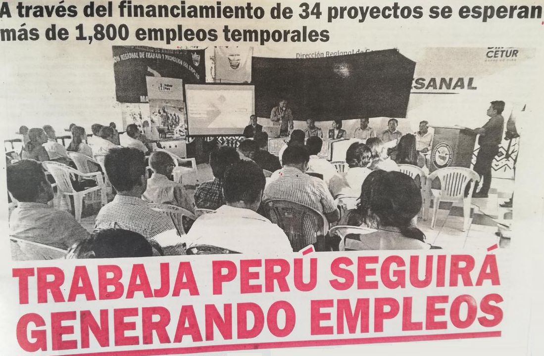 don jaque trabajaperu madre de dios 2 Don Jaque (Madre de Dios)
10/10/2019
Más de 1,800 empleos temporales tiene previsto generar Trabaja Perú en el departamento de Madre de Dios a través del financiamiento de 34 proyectos de infraestructura…