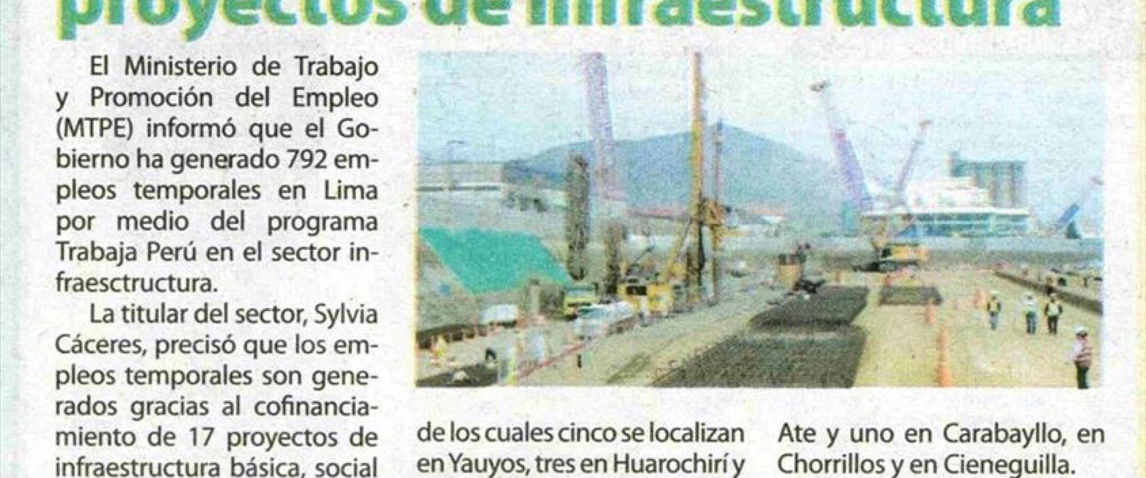 razon trabajaperu2019 noviembre La Razón (Lima)
22/11/2019
El Ministerio de Trabajo y Promoción del Empleo (MTPE) informó que el Gobierno ha generado 792 empleos temporales en Lima por medio del programa Trabaja Perú en el…